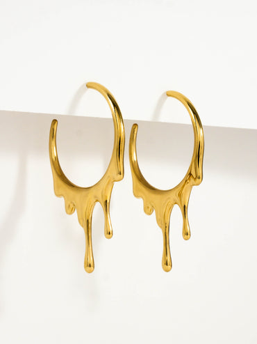 Dripping Circular S Hoop Earrings